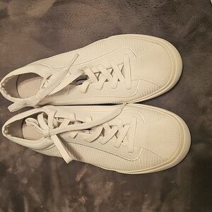 Rothy's Womens The Lace Up Bright White Knit Fabric Sneaker Shoes Size 8